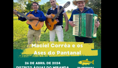 Festival de Pesca Esportiva terá show com Maciel Corrêa e os Ases do Pantanal