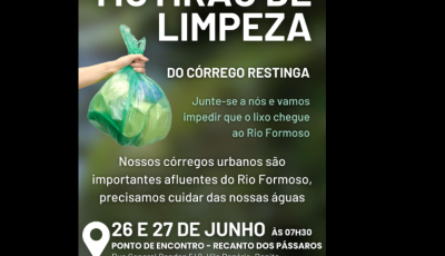 Bonito realiza Mutirão de Limpeza do Córrego Restinga