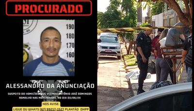 Polícia divulga cartaz de suspeito de assassinar homem por dívida em MS