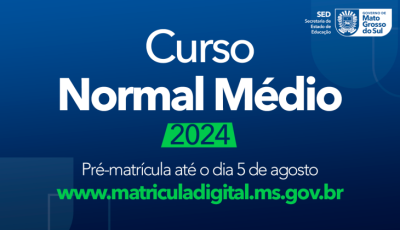 Período de pré-matrícula para o curso Normal Médio termina no dia 5 de agosto