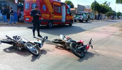 Homem fratura clavícula em batida com motocicletas em MS