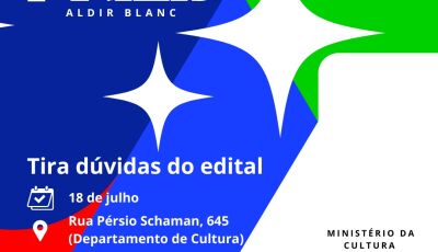 Bonito abre edital do Plano Nacional Aldir Blanc para fomento cultural