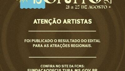 Artistas selecionados para o XXIII Festival de Inverno de Bonito são anunciados