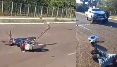 Motociclista morre após acidente com caminhonete em MS