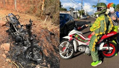 Vereador tem motocicleta furtada e incendiada em MS