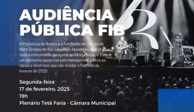 Audiência de elaboração da XXIV edição do Festival de Inverno acontecer dia 17 de fevereiro