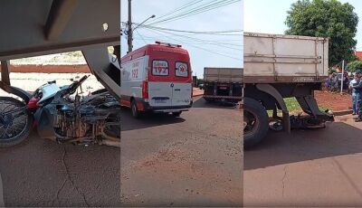 Motociclista tem pé decepado em acidente com carreta em MS