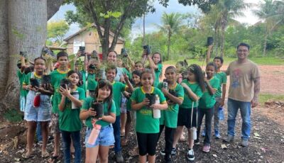 Alunos vivenciam ação de educação ambiental no Viveiro Municipal