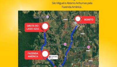 Estrada que leva dá acesso às Grutas de Bonito está interditada a partir de hoje