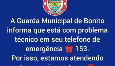 Telefone da Guarda Municipal está com problemas; equipe disponibilizou novo número