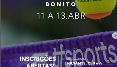 Etapa/Bonito 2 de Beach Tennis Track & Field Experience será realizado nos dias 11, 12 e 13 de abril