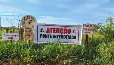 Ponte do córrego Retiro, Fazenda do Zé Bajuca, será interditada para reforma 