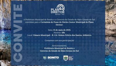 Bonito realiza cerimônia de posse do Núcleo Gestor Municipal do Plano Diretor nesta terça-feira