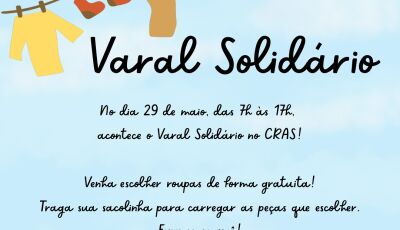 Varal Solidário estará disponível dia 29 de maio em Bonito