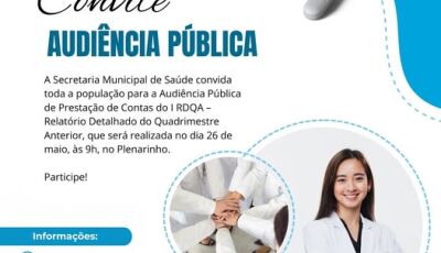 Prefeitura de Bonito convoca população para Audiência Pública de Prestação de Contas da Saúde