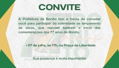 Bonito dá início às comemorações de aniversário com lançamento de obras na Praça da Liberdade