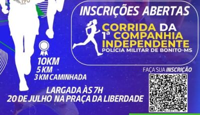 Bonito se prepara para a 1ª Corrida da 1ª Companhia Independente da PM em comemoração aos 190 anos 