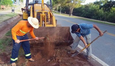 Equipe conclui limpeza das valas de drenagem entre Balneário e cidade de Bonito