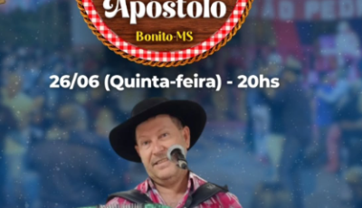 Bonito celebra tradição com a 95ª Festa de São Pedro Apóstolo e show de Gauchinho e Banda  