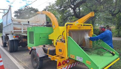 Bonito avança na gestão ambiental com trituração de resíduos de podas