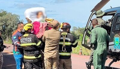 Criança vítima de acidente com ônibus na BR-262 tem perna amputada em MS