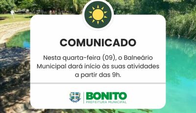 Balneário Municipal abrirá mais tarde nesta quarta-feira devido a treinamento de equipe