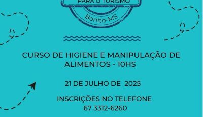 Bonito abre inscrições para curso gratuito de Higiene e Manipulação de Alimentos