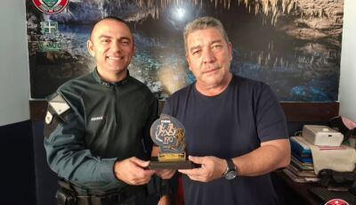 Comandante da Guarda Municipal de Bonito recebe comandante da 1°CiaPM