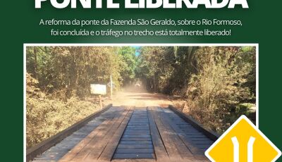 Prefeitura de Bonito conclui reforma da ponte da Fazenda São Geraldo