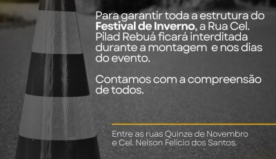 Rua será interditada para montagem do Festival de Inverno