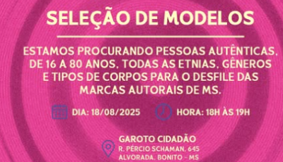 Festival de Inverno de Bonito seleciona modelos para desfile de marcas autorais de MS