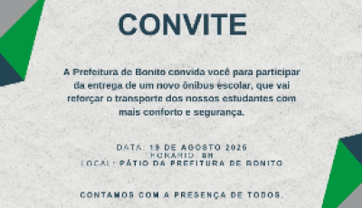 Prefeitura de Bonito fará entrega de novo ônibus escolar nesta terça-feira