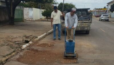 Prefeitura inicia operação tapa-buracos em Bodoquena