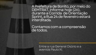 Rua 24 de fevereiro estará interditada entre a rua General Osório e a avenida Paulo XI