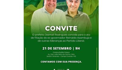 Ex-governador Reinaldo Azambuja se filia ao Partido Liberal em Campo Grande
