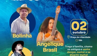 Guga Borba, Angelique Brasil e Bolinha animam os 77 anos de Bonito na Praça da Liberdade