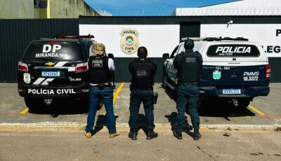 Ação conjunta das Polícias Civil e Militar resulta na prisão de autor de estupro em Miranda