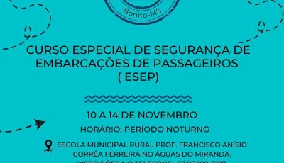 Inscrições abertas: Curso Especial de Segurança de Embarcações de Passageiros (ESEP)