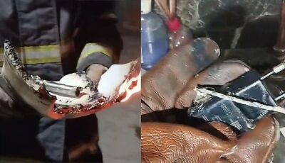 Bombeiros combatem incêndio em casa provocado por carregador na tomada