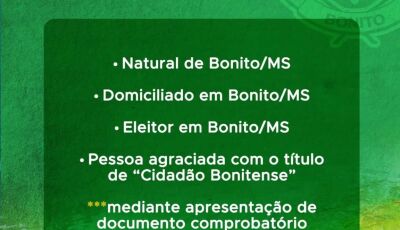 Bonito destaca que é preciso levar documentos para confirmar entrada gratuita no Balneário Municipal