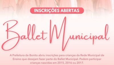 Prefeitura de Bonito está com inscrições abertas para o Ballet Municipal
