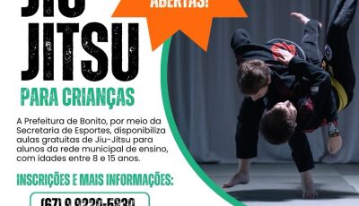Bonito oferece  aulas gratuitas de Jiu-Jitsu para crianças de 8 a 15 anos