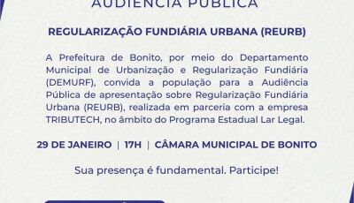 Audiência Pública de apresentação sobre Regularização Fundiária Urbana acontece hoje