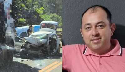 Homem morre em batida entre carro e carreta em rodovia de MS