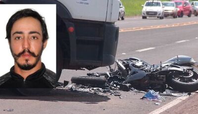 Motociclista morto em colisão com caminhão em MS