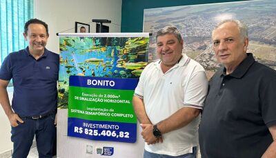 Bonito recebe investimento estadual para modernização da sinalização viária