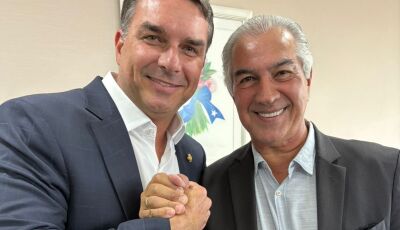 Flávio Bolsonaro se reúne com Riedel e Reinaldo Azambuja e reforça unidade política em MS