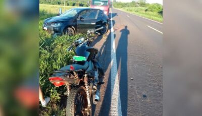 Mulher tem mal súbito durante capotamento e colisão com motocicleta em MS