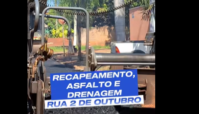 Rua 2 de Outubro recebe pavimentação e reforça avanço na infraestrutura de Bonito