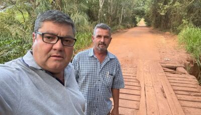 Prefeito de Bonito vistoria pontes na Estrada Velha, que liga Bonito a Guia Lopes